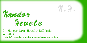 nandor hevele business card